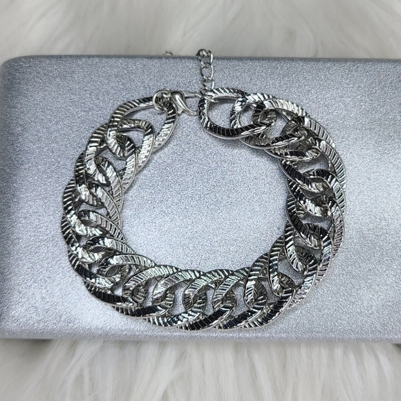 paparazzi Jewelry - Paparazzi Accessories  Chain Link Bracelet Silver Tone Chunky Classic Career